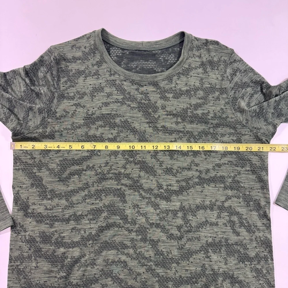 Lululemon Dot Scape Rainforest Green Swiftly Breathe Long Sleeve Shirt